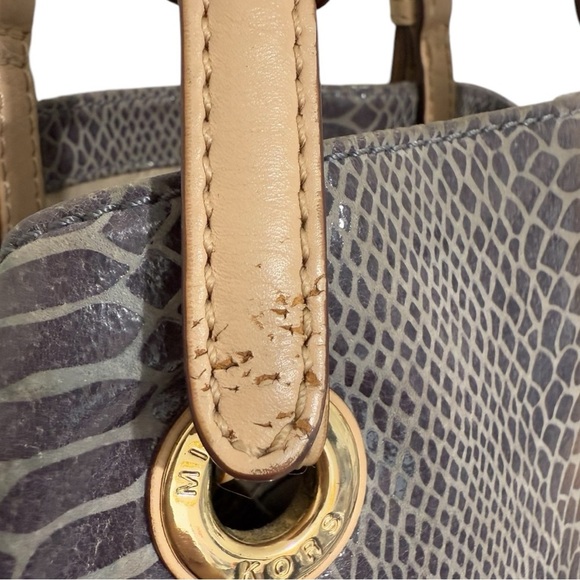 Michael Kors Snake-print Leather Handbag Tote - Picture 11 of 12